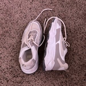 Brown and white sneakers size 9